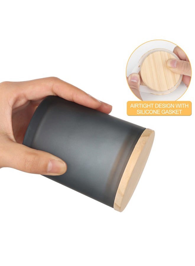 SHOWIN Thick Candle Jars for Making Candles 12 Pcs, 7 OZ Empty Jars with Wood Lids for Candle Making, Sample Container, Frosted Grey - Image 3