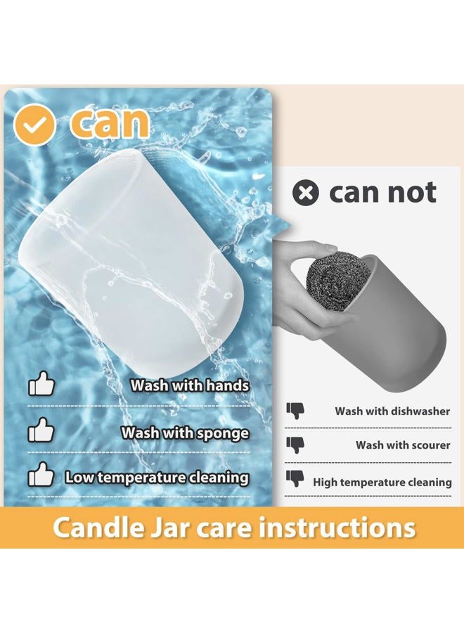 SHOWIN Thick Candle Jars for Making Candles 12 Pcs, 7 OZ Empty Jars with Wood Lids for Candle Making, Sample Container, Frosted Grey - Image 2