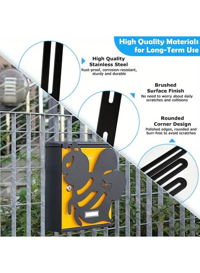 مجموعة قوس سياج قابل للتعديل لتركيب عمود صندوق البريد من الفولاذ المقاوم للصدأ الأسود مع مسامير - Image 5