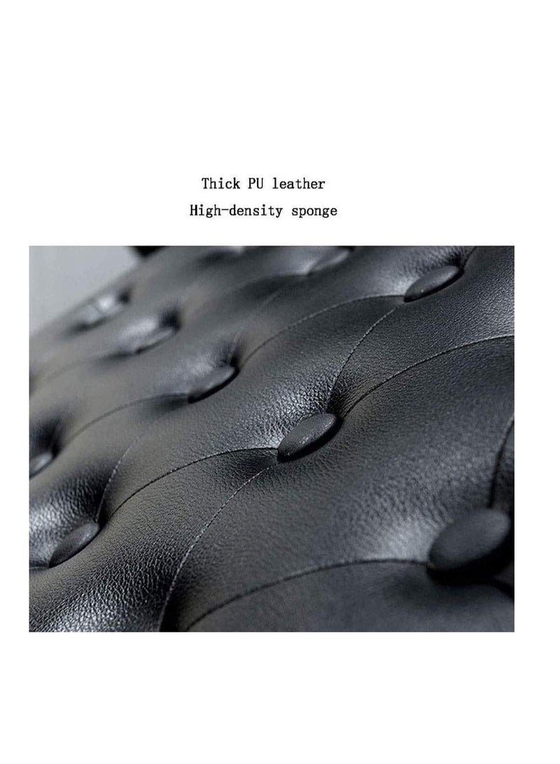 مايك ميوزيك مقعد بيانو أسود مزدوج فاخر قابل للتعديل أسود اللون مع خاصية تخزين - 80 × 39 × 48-58 سم - تشطيب أنيق - Image 2