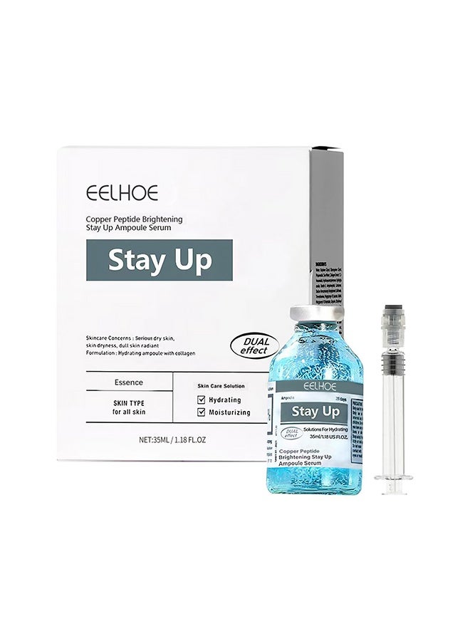 EELHOE Copper Peptide Brightening Stay Up Ampoule Serum,Anti-Aging Serum - Copper Peptide Face Serum for Deep Hydration & Collagen Boost, Reduces Fine Lines and Wrinkles, Suitable for All Skin Types, Facial Soothing Moisturizer (1pcs) - Image 1