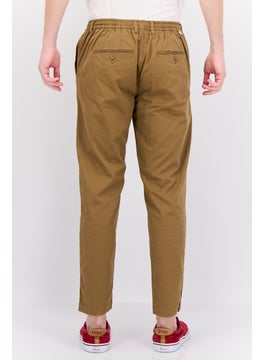 Gazzarrini Men Regular Fit Plain Chino Pants, Brown  - Image 3