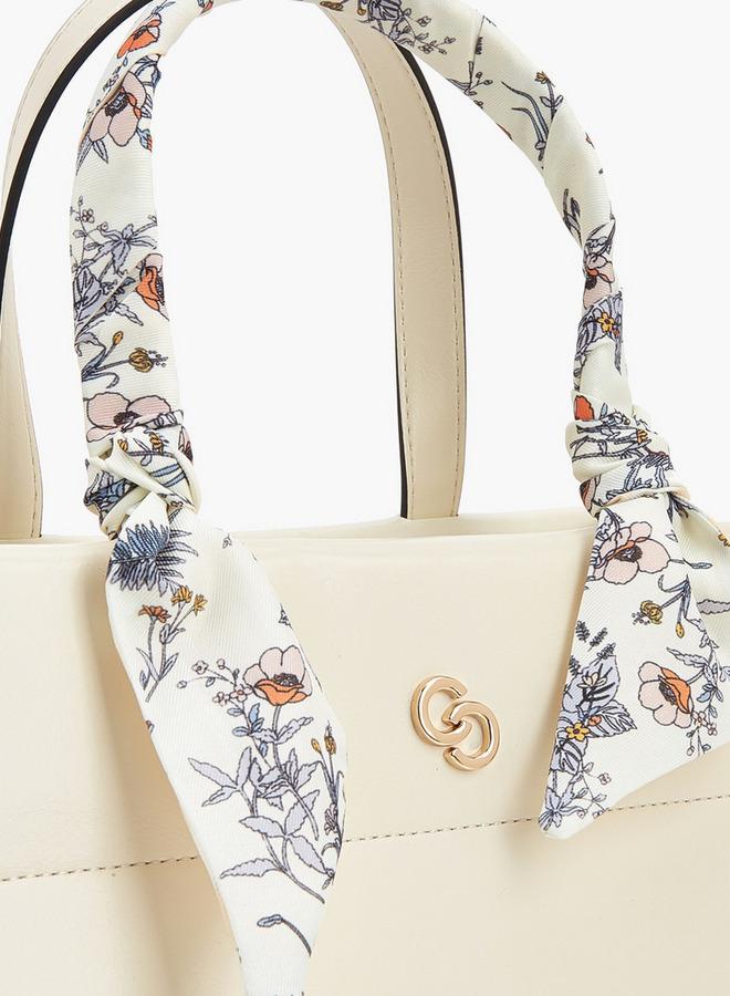 Celeste Scarf Accent Tote Bag with Double Handles - Image 3