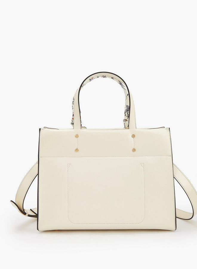 Celeste Scarf Accent Tote Bag with Double Handles - Image 4