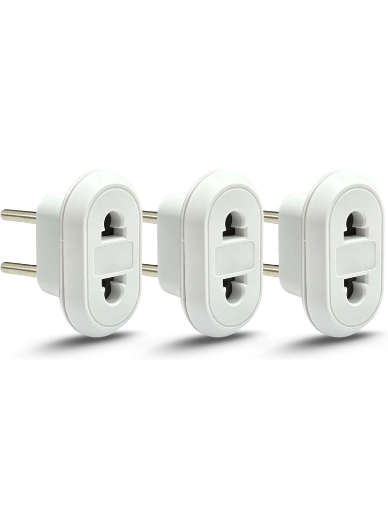 Two-to-two electrical plug adapter – 3 pieces – High-quality materials – 250V – Colors: White, Multi-purpose home and office electrical plug - Image 2
