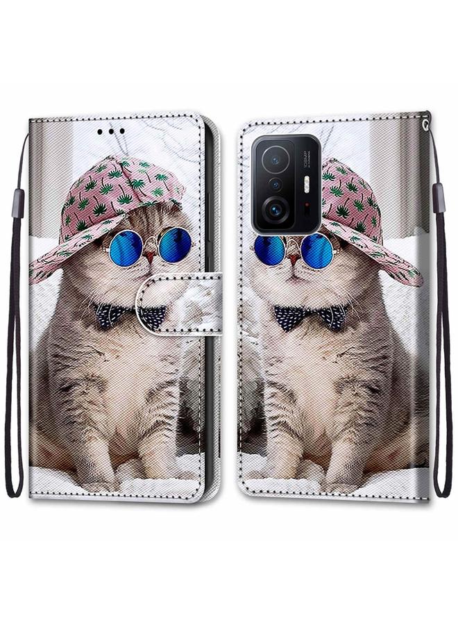 إيروريكس جراب لهاتف Xiaomi Mi 11T / 11T Pro، جراب هاتف من الجلد الصناعي بتصميم متقاطع ملون مع حامل وفتحات للبطاقات ومحفظة وحبل - Image 2