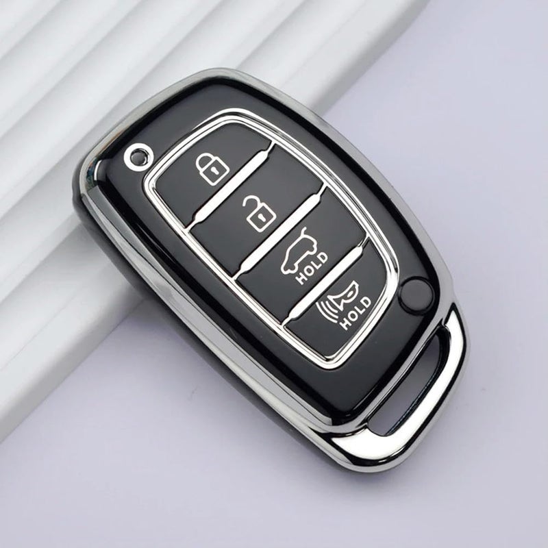 TPU Car Keybag: Black High-quality TPU Durable Signal-Stable - Perfect 1:1 Fit Car Keycase for Hyundai Ix35, I40, Tucson, Elantra, Creta, Sonata, Ioniq, Accent - Image 4