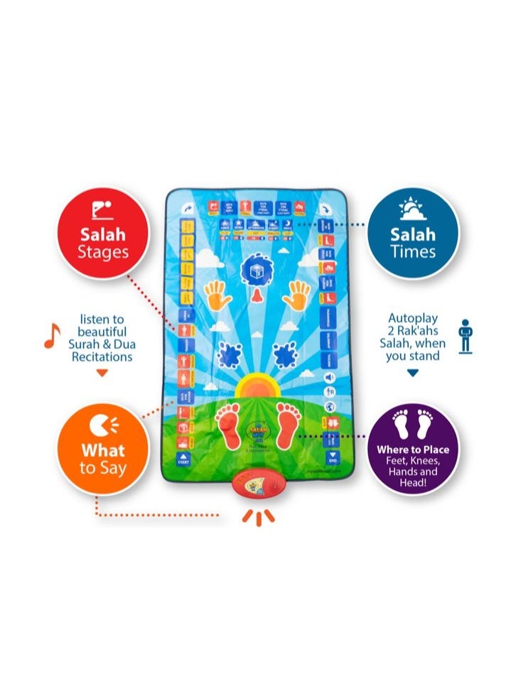 سجادة صلاة ذكية تفاعلية للأطفال – سجادة تعليم الصلاة مع إرشادات صوتية، تدريب إسلامي لتعليم الصلاة للأطفال - Image 2