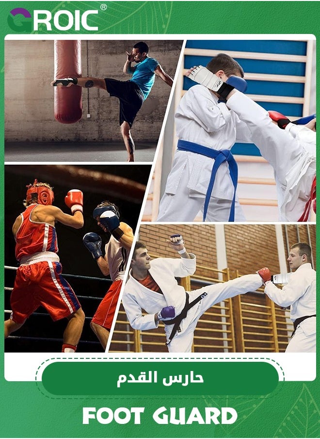 GROIC - Taekwondo Foot Protector Gear, Ankle Brace Support Pad Feet Guard for MMA UFC Martial Arts Fight Training Sparring Kung Fu Kickboxing,Tae Kwon Do Feet Protective TKD Foot Gear for Men Women Kids - Image 1