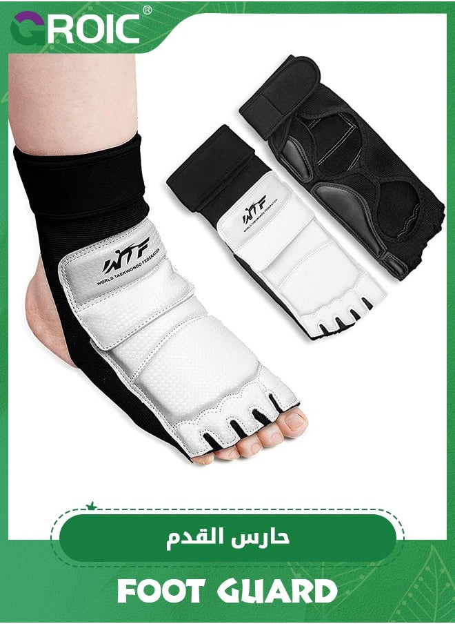 GROIC - Taekwondo Foot Protector Gear, Ankle Brace Support Pad Feet Guard for MMA UFC Martial Arts Fight Training Sparring Kung Fu Kickboxing,Tae Kwon Do Feet Protective TKD Foot Gear for Men Women Kids - Image 1