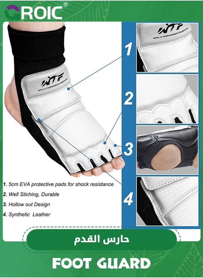 GROIC - Taekwondo Foot Protector Gear, Ankle Brace Support Pad Feet Guard for MMA UFC Martial Arts Fight Training Sparring Kung Fu Kickboxing,Tae Kwon Do Feet Protective TKD Foot Gear for Men Women Kids - Image 1
