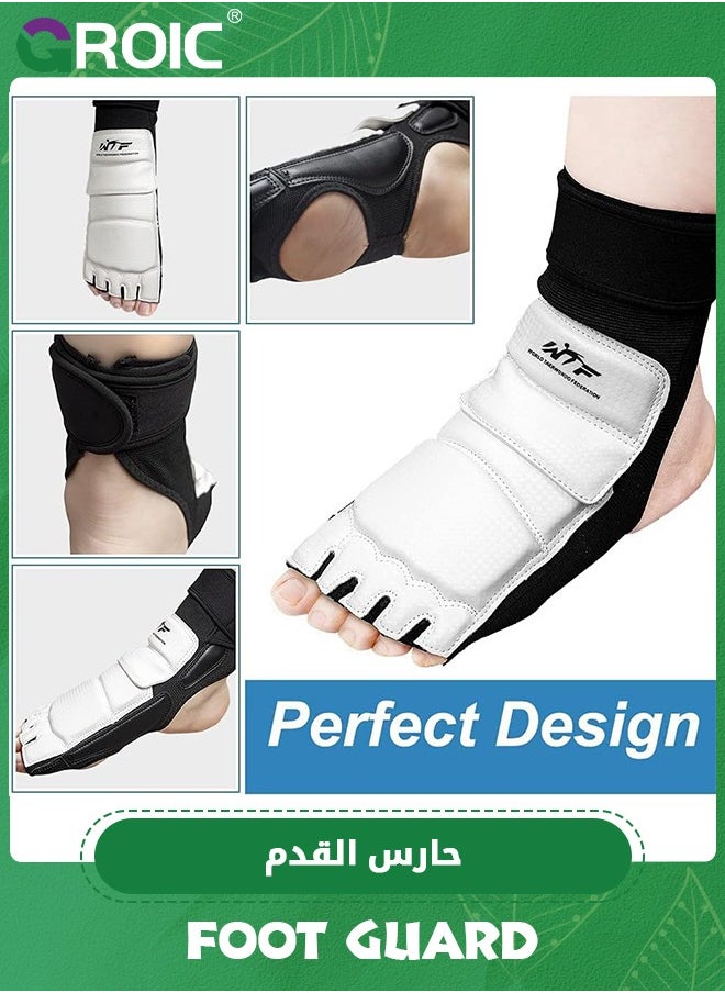 GROIC - Taekwondo Foot Protector Gear, Ankle Brace Support Pad Feet Guard for MMA UFC Martial Arts Fight Training Sparring Kung Fu Kickboxing,Tae Kwon Do Feet Protective TKD Foot Gear for Men Women Kids - Image 1