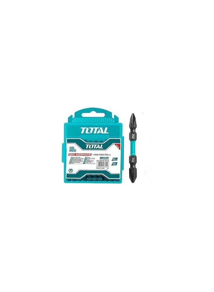 TOTAL Impact Screwdriver Bit Ph2 SL6 65mm 10 pcs TACIM16HL133