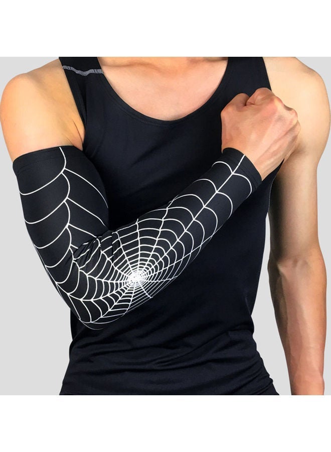 NIBEMINENT Spider Web Pattern Arm Guard Tennis Badminton Sports Elbow Sleeve Pad Brace 20 x 10 20cm - Image 5