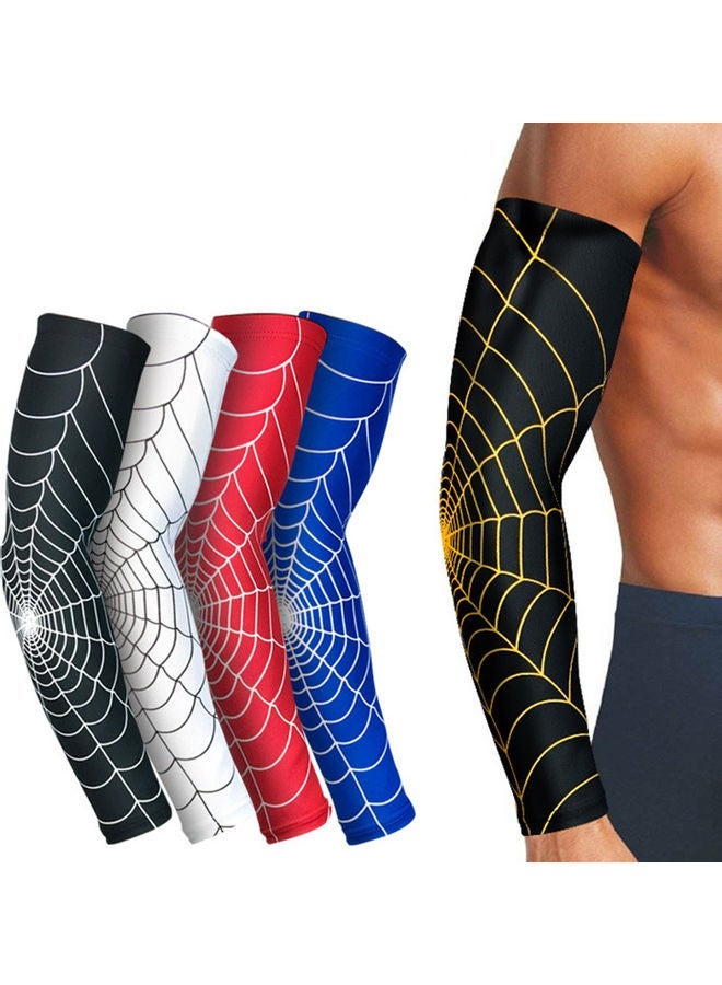 NIBEMINENT Spider Web Pattern Arm Guard Tennis Badminton Sports Elbow Sleeve Pad Brace 20 x 10 20cm - Image 2