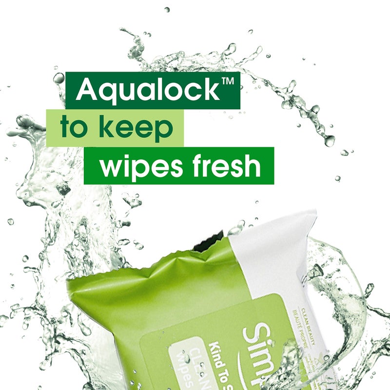 Simple Kind to Skin Facial Wipes Gentle and Effective Makeup Remover Cleansing Free from color and dye, artificial perfume and harsh chemicals 25 Wipes 2 Count - Image 5