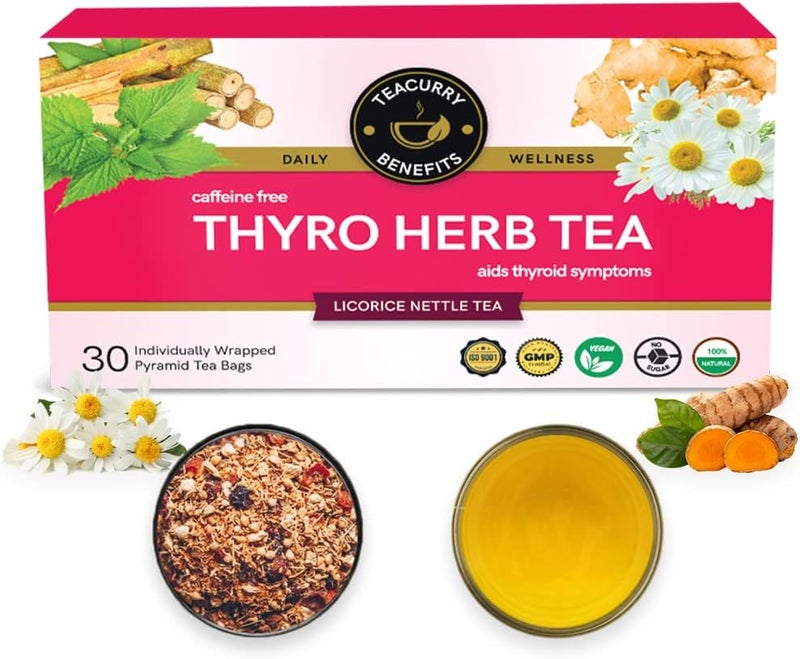 TEACURRY Thyroid Herb Tea - 30 Pyramid Tea Bags - Image 1