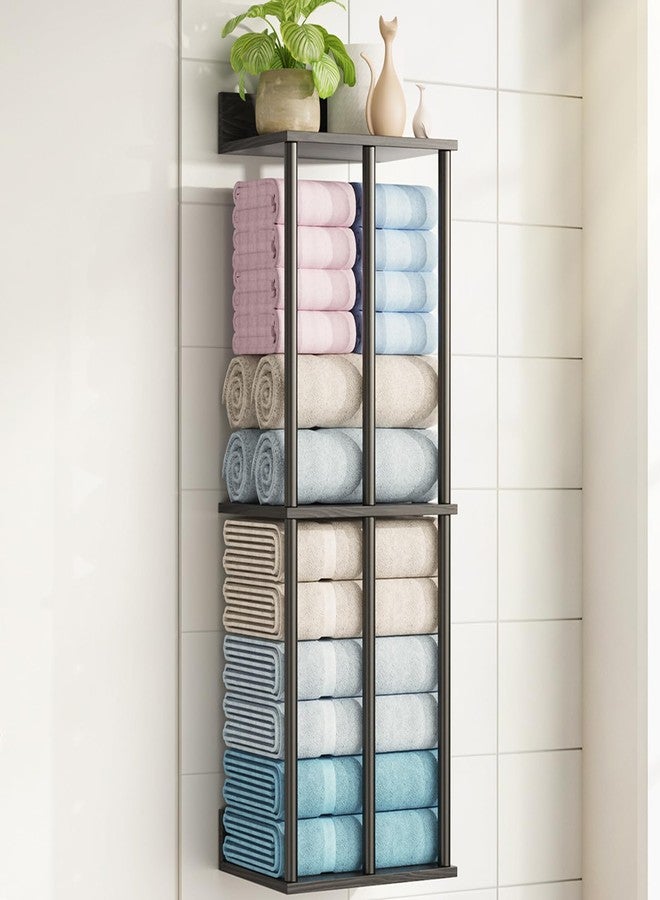OFIDELITY Large Capacity Three-layer Towel Racks for Bathroom Wall Mounted, Updated 3 Bar bath Towel Holder for Bathroom, Bath Towel Rack for Wall Mounted, Metal Small Bathrooms Towel Storage Rack, Balck - Image 1
