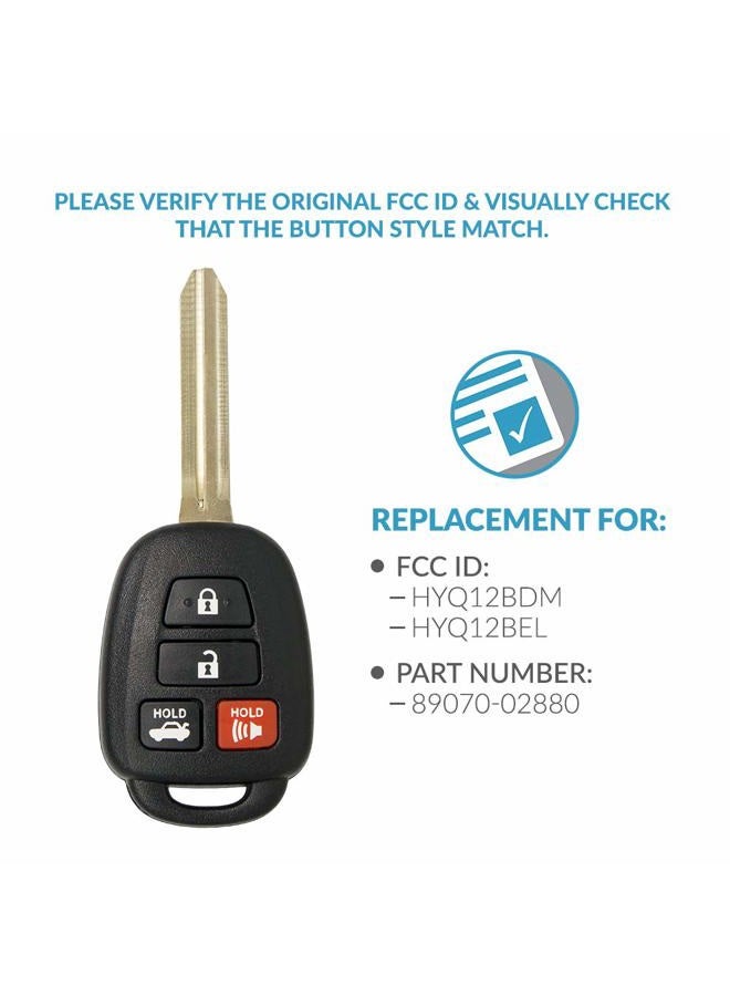 Keyless2Go Replacement for New Keyless Entry Remote Car Key for Vehicles That Use HYQ12BDM, HYQ12BEL with H Chip (2 Pack) - Image 4