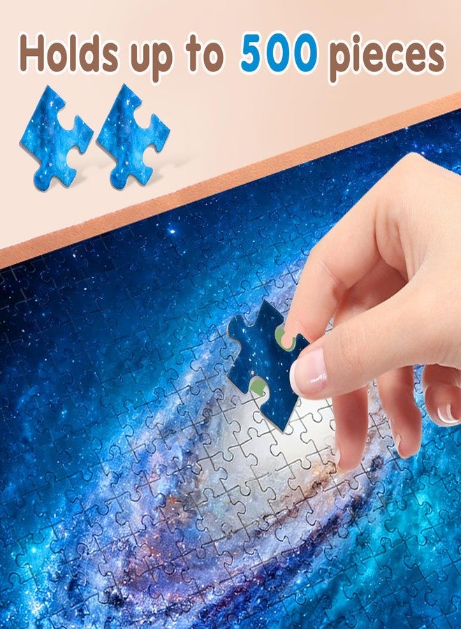 HEMOTON Jigsaw Puzzle Mat, Portable Puzzle Board, Non-Slip Surface, Foldable for Easy Storage, Felt Puzzle Pad, Up to 500 Pieces, 23.62" x 15.75", 9 mm Thickness - Image 2
