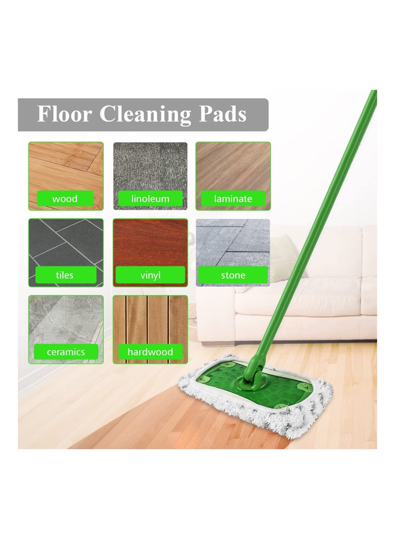 SYOSI 6PCS Reusable Microfiber Refills Compatible with Swiffer Sweeper Mops, 10 Inch Washable Swiffer Pads Flat Microfiber Mop Refills Sustainable Floor Cleaning Pads for Dry/Wet Use Household Cleaning - Image 2