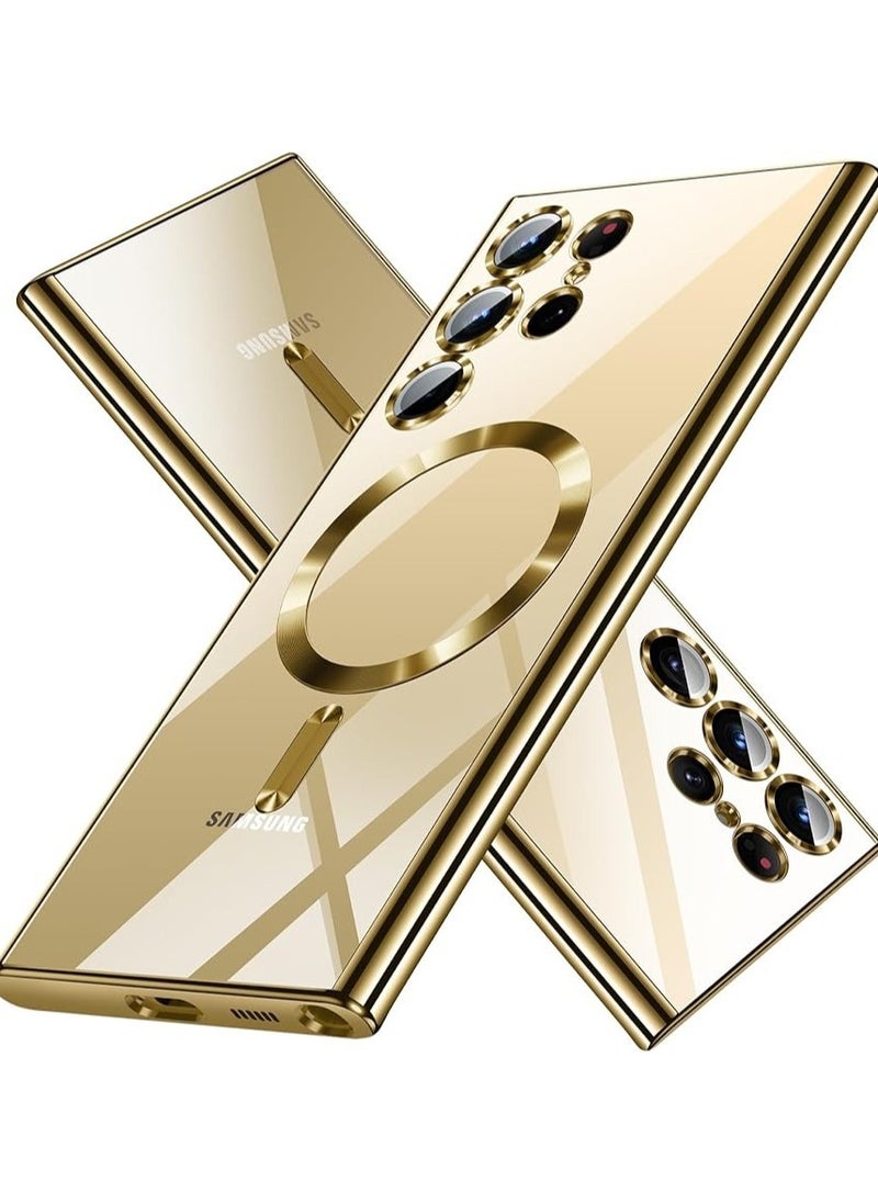 Generic Compatible with Samsung Galaxy S25 Ultra Case（Only）.Magnetic Cover for S25 Ultra. Glossy Slim Thin Soft funda capa para for Galaxy S25 Ultra 6.9 inch.Compatible with MagSafe (Gold)  - Image 1