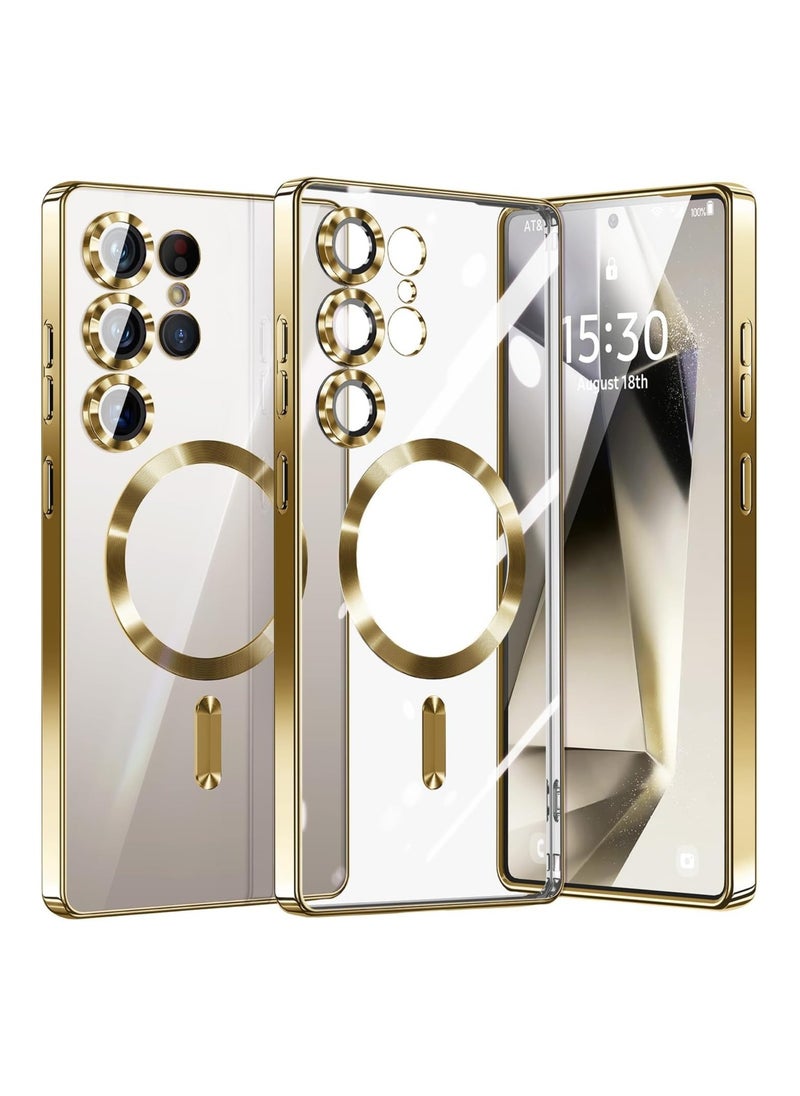 Generic Compatible with Samsung Galaxy S25 Ultra Case（Only）.Magnetic Cover for S25 Ultra. Glossy Slim Thin Soft funda capa para for Galaxy S25 Ultra 6.9 inch.Compatible with MagSafe (Gold)  - Image 2