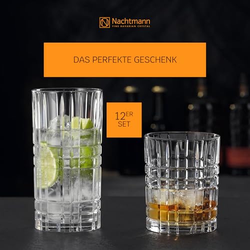 Nachtmann Square 12-Piece Drinkware Set – Lead-Free Crystal Glasses, Highball & Lowball Design, Elegant Glassware for Cocktails & Whiskies, Bar, Restaurant & Home Entertaining, Gifts - Image 5