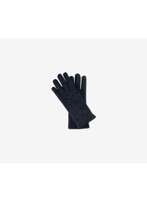 Knitted Fleece Gloves, Mottled Blue