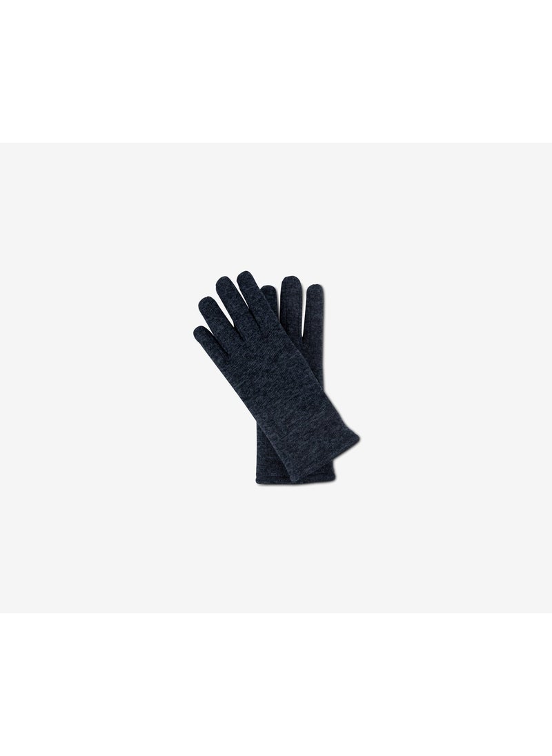 Tchibo Knitted Fleece Gloves, Mottled Blue  - Image 1