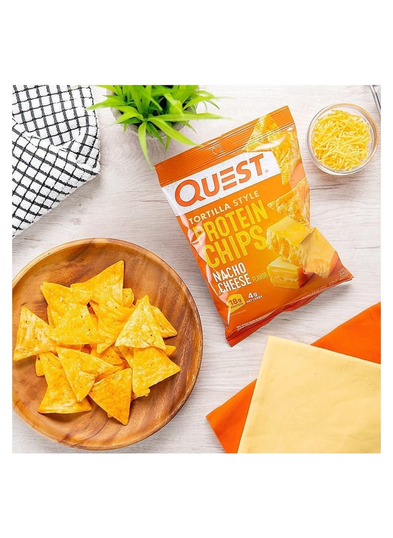 QUEST NUTRITION - Quest Nutrition Tortilla Style Protein Chips - Nacho Cheese - 8 Bags - Image 1