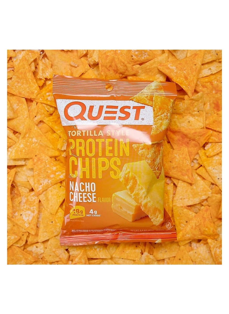 QUEST NUTRITION - Quest Nutrition Tortilla Style Protein Chips - Nacho Cheese - 8 Bags - Image 1