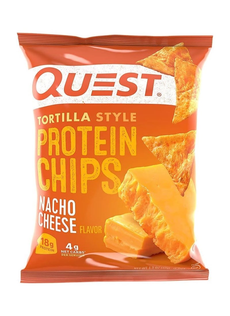 QUEST NUTRITION - Quest Nutrition Tortilla Style Protein Chips - Nacho Cheese - 8 Bags - Image 1
