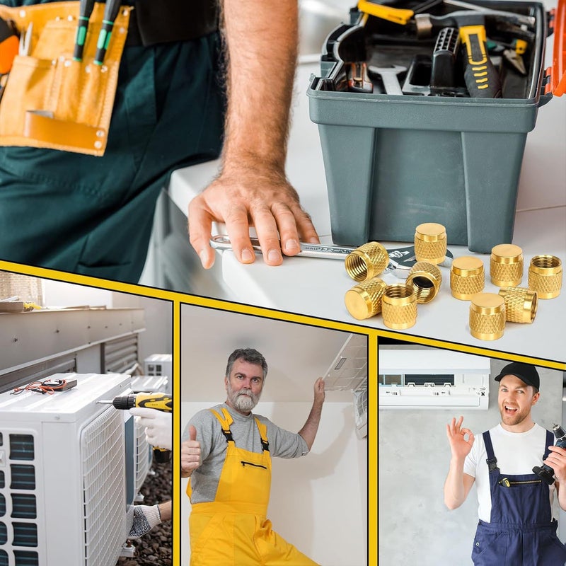 10 أغطية قرن نحاسية متينة مع حلقات مطاطية مانعة للتسرب من النيوبرين - غطاء قفل صمام HVAC مانع للتسرب - Image 3