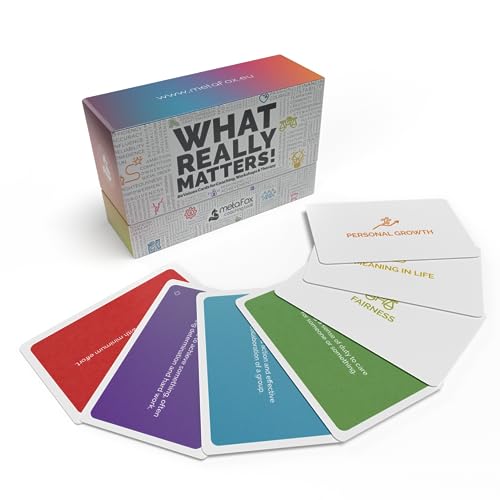 metaFox What Really Matters! | 80 values cards for coaching, workshops & therapy | Premium-quality coaching cards to discover, prioritize & live by what matters most to you - Image 1