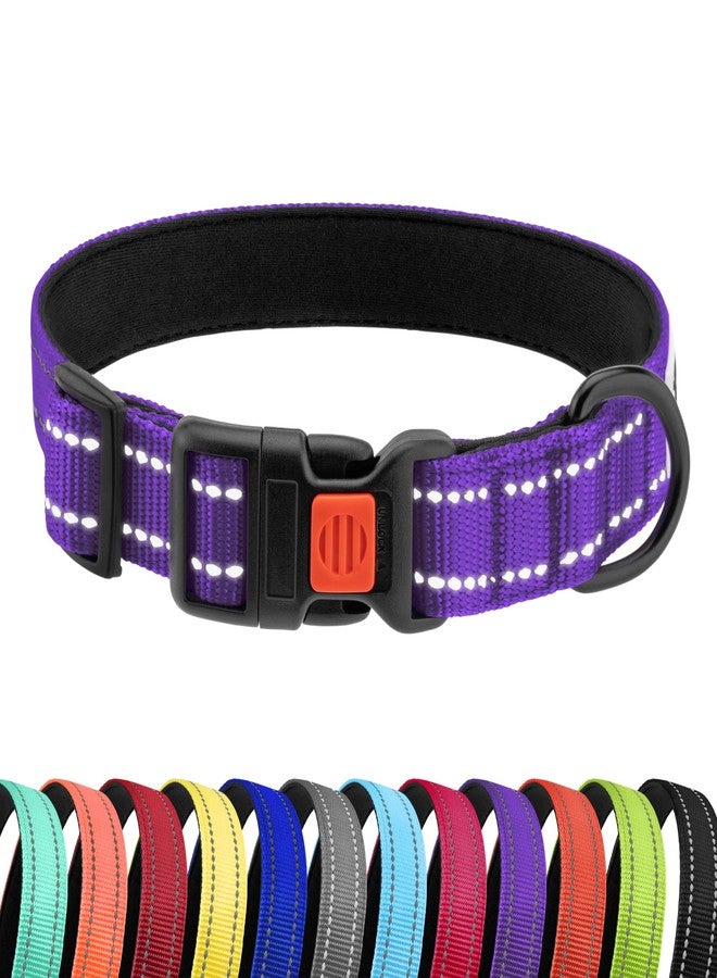 CollarDirect Reflective Dog Collar for a Small, Medium, Large Dog or Puppy with a Quick Release Buckle - Boy and Girl - Nylon Suitable for Swimming (18-26 Inch, Purple) - Image 1