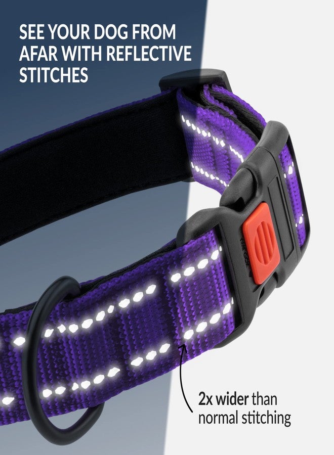 CollarDirect Reflective Dog Collar for a Small, Medium, Large Dog or Puppy with a Quick Release Buckle - Boy and Girl - Nylon Suitable for Swimming (18-26 Inch, Purple) - Image 2