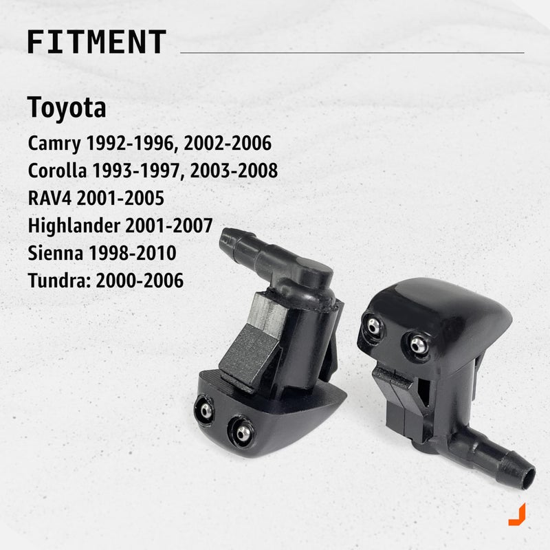 Generic Click&Fit Windshield Washer Nozzles compatible with Toyota Camry 1992-2006, Corolla 1993-2008, RAV4 Highlander Sienna Tundra – Wiper water sprayers jets replace 8538112050 8538112030  - Image 2