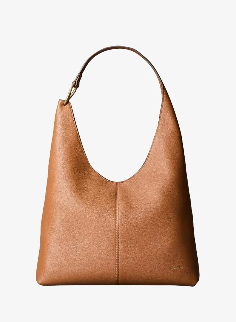 Leather Asymmetric Slouch Bag