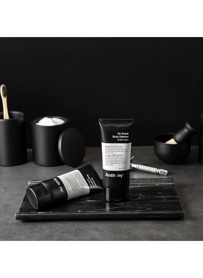 Anthony No Sweat Body Defense Deodorant for Men, Anti-Chafing & Anti-Itch Cream-to-Powder Lotion for Groin, Thighs & Underarms, Talc-Free, Absorbs Moisture, Sweat & Odor Control, 3 fl oz (Pack of 2) - Image 2