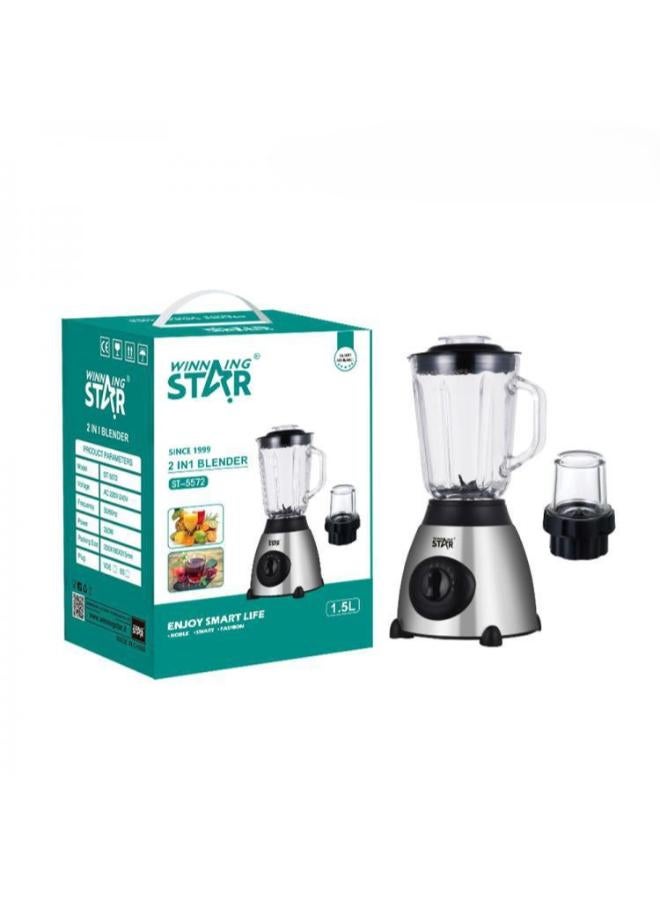 2 In 1 Electric Blender SilverSt-5572