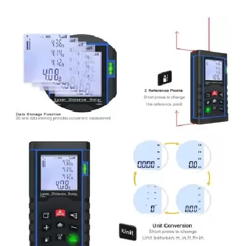 Real Instruments Real Instruments Laser Distance MeterDistance MeterLaser Measurer Waterproof Level 80M Portable Laser Range Finder Distance Measuring Meter Tape with Carry Pouch 80Mtr 262Ft 3149Inch LDM80M  - Image 3