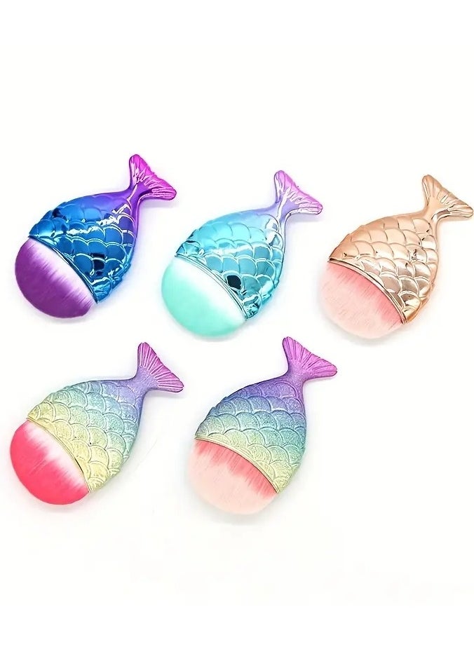 ORiTi - 1PC Mermaid Foundation Brush Fishtail Design for Smooth and Even Application of Foundation Powder and Blush Perfect for Beauty Lovers - Image 1