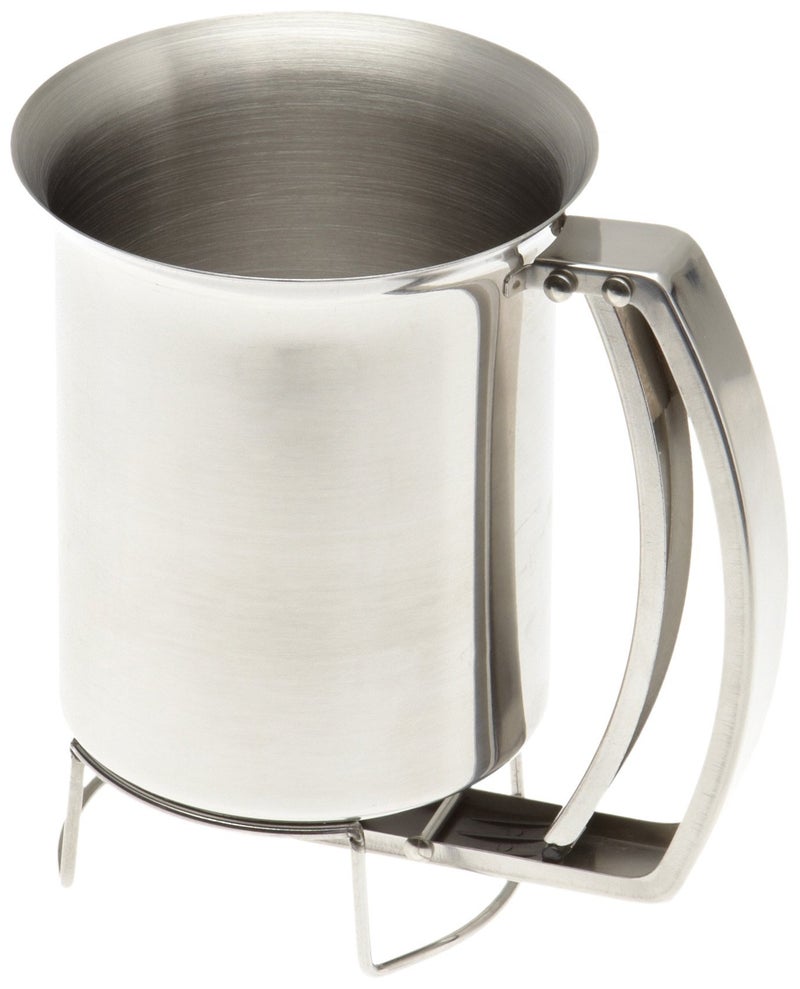 Handy Gourmet Pancake Batter Dispenser Gourmet StainlessSteel Pourer Perfect for Baking Cupcakes Waffles Cakes and Muffins No Drip Dispenser by Chef Buddy 