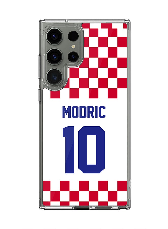 Stylizedd Classic Clear Case for Samsung Galaxy S25 Ultra , Hybrid Soft  Thin Transparent Cover - Football Team - Croatia, Player Name - Modric - Image 1