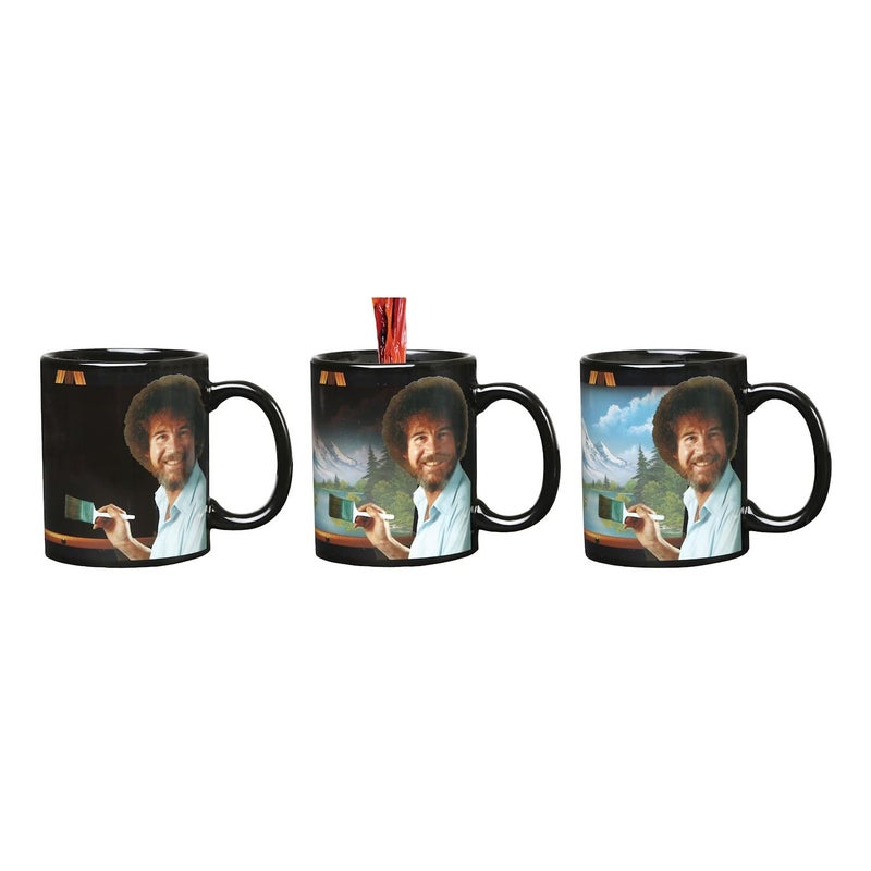 Bob Ross Heat Changing Mug  Ceramic 11 oz  Painting Color Comes to Life when Hot Liquid is Added