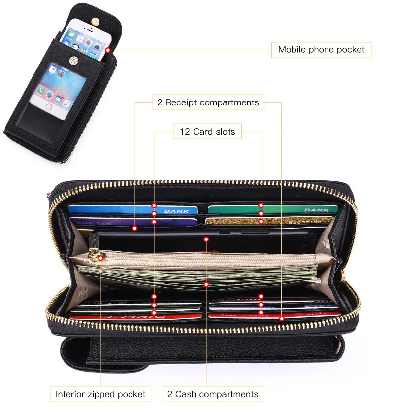 FALAN MULE Crossbody Purse for Women Leather Crossbody Bag For Women Cell Phone Wallet Purses Should Bag - Image 4