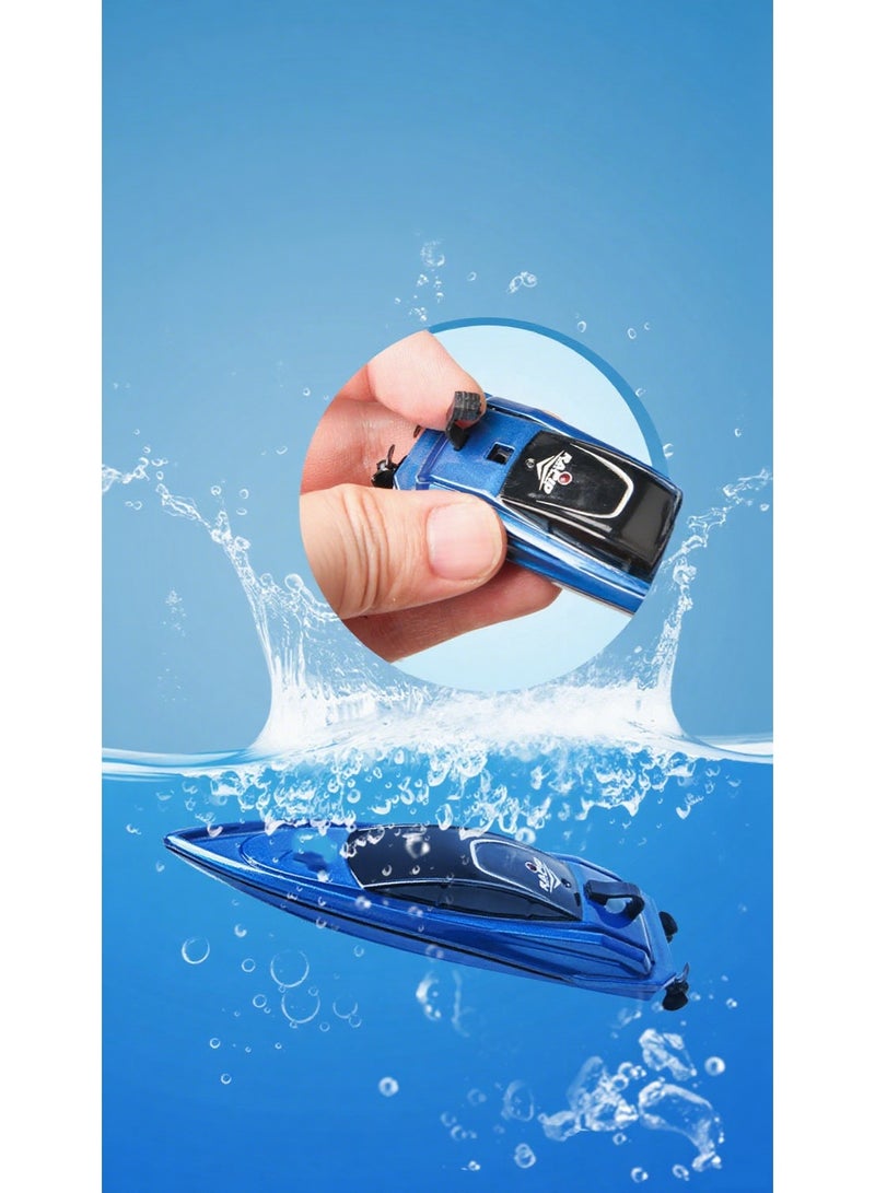 HALAMODO 【Mini RC Boat】Wireless Remote Control Speed Boat Auto-Flipping Toy Ship | For Kids Aged 6+ | Dual Motor Powerful Drive | 2.4G Anti-Interference Signal | Waterproof Sealed Structure | Premium Car Paint With UV Coating | 15-Min Charge For 12-Min Play | 20M Control Range | Compact For Bathtub/Kiddie Pool | Auto Power-On Safety Design | Low Battery Indicator - Image 1