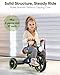 RIDYEE Toddler Tricycle for 2 to 5 Years Tricycle for 3 Years with Front Light Rubber Front Wheel Soft Handlebar with Streamers Adjustable Seat Grey - Image 4