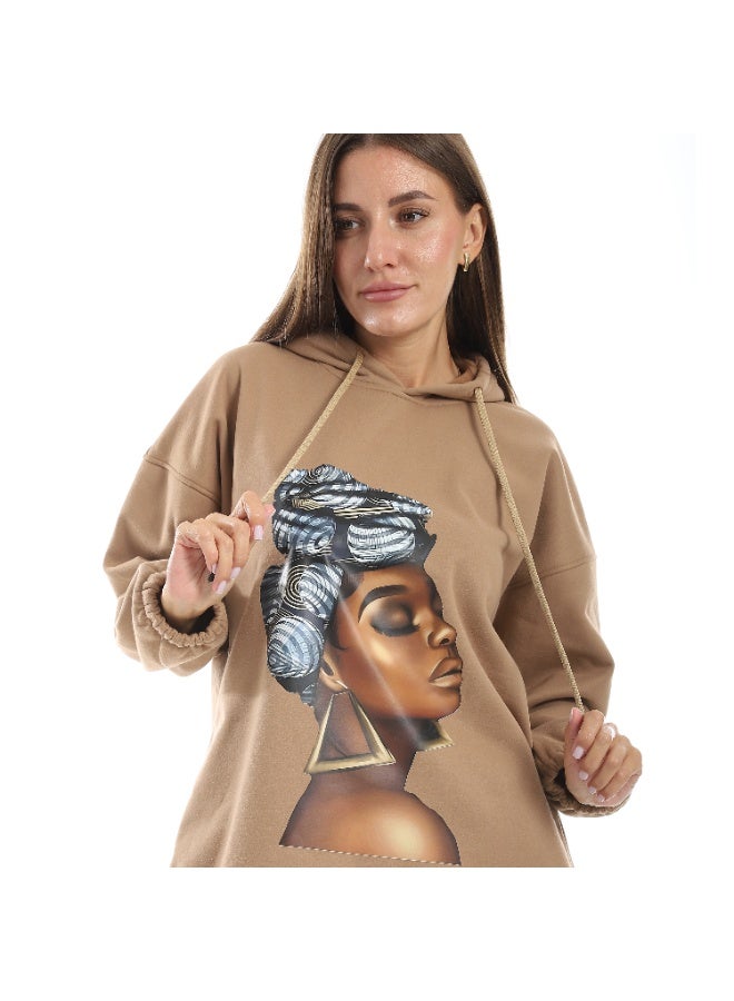 Caesar Womens Oversized hoodie with a woman's image printed on it - Image 5